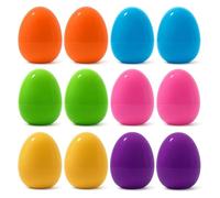 ANQIAOER 12PCS Plastic Large Easter Egg Fillable Giant Colorful 4.7 inches Easter Eggs Surprise Egg for Kids Adults Easter Hunt Party Favors Toys