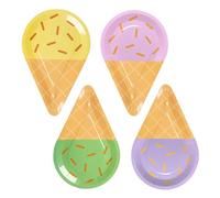 ANQIAOER 40pcs Party Paper Plates Set, Ice Cream Desserts Disposable Dishes Tableware Party Supplies, Coloured Paper Plates Multicolor for Birthday Decoration, Size: 28X18cm
