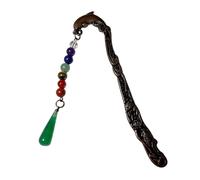 Anqitue Metal Book Crystal Stone Pendant Page Reading Bookmark Gift for Lover, Reader, Teacher Unique Design Page Accessories