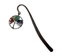 Anqitue Metal Book Crystal Stone Pendant Page Reading Bookmark Gift for Lover, Reader, Teacher Unique Design Page Accessories