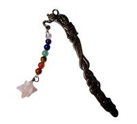 Anqitue Metal Book Crystal Stone Pendant Page Reading Bookmark Gift for Lover, Reader, Teacher Unique Design Page Accessories