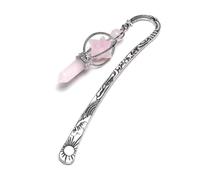 Anqitue Metal Book Crystal Stone Pendant Page Reading Bookmark Gift for Lover, Reader, Teacher Unique Design Page Accessories