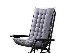ANQKYO Folding Thick Solid Lounge Seat Cushion Sofa Tatami Mat For Recliner Rocking Rattan Chair Garden Sun long No For Deckchair(Grey Cushion)