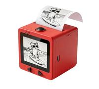 ANQKYO Smart AI Voice Sticker Printer Box, Mini Thermal Label with Display, Inkless Portable Maker for Home Office Study DIY(White)