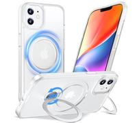 Anqrp 360° All-in-ONE Stand Case for iPhone 12/12 Pro Case with Rotatable Magnetic Kickstand Ring Holder, Compatible with Mag-Safe, MIL-Grade Shockproof iPhone 12/12 Pro Phone Cover, Mist Matte Clear