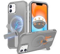 Anqrp 360° Rotatable Stand Magnetic Case for iPhone 12/12 Pro with Adjustable Invisible Kickstand, [Compatible with Mag-Safe] [Mil-Grade Drop Protection] Translucent Matte Phone Case Cover 6.1" Gray