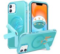 Anqrp 360° Rotatable Stand Magnetic Case for iPhone 12/12 Pro with Adjustable Invisible Kickstand, [Compatible with Mag-Safe] [Mil-Grade Drop Protection] Translucent Matte Phone Case Cover 6.1" Teal