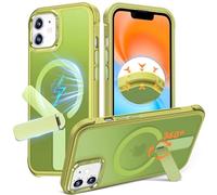 Anqrp 360° Rotatable Stand Magnetic Case for iPhone 12/12 Pro with Adjustable Invisible Kickstand, [Compatible with Mag-Safe] [Mil-Grade Drop Protection] Translucent Matte Phone Case Cover 6.1" Green