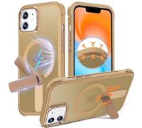 Anqrp 360° Rotatable Stand Magnetic Case for iPhone 12/12 Pro with Adjustable Invisible Kickstand, [Compatible with Mag-Safe] [Mil-Grade Drop Protection] Translucent Matte Phone Case Cover 6.1" Brown