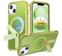 Anqrp 360° Rotatable Stand Magnetic Case for iPhone 14/13 with Adjustable Invisible Kickstand, [Compatible with Mag-Safe] [Mil-Grade Drop Protection] Translucent Matte Phone Case Cover 6.1" Green