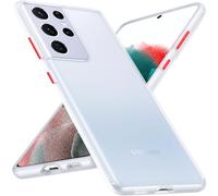 Anqrp Designed for Samsung S21 Ultra Case [Anti-Scratch] [Anti-fingerprint] Shockproof Translucent Matte Back Soft Silicone Slim Thin Phone Cover for Galaxy S21 Ultra 5G 6.8", White