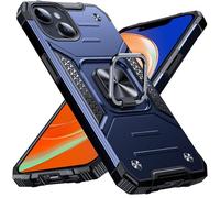 Anqrp Heavy Duty Case for iPhone 13/14 Case with Enhanced Ring Holder Grip Stand, Military Grade Shockproof Rugged Drop Protective Silicone Hard iPhone 13/14 Phone Case Cover, Blue