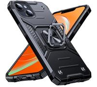 Anqrp Heavy Duty Case for iPhone 13/14 Case with Enhanced Ring Holder Grip Stand, Military Grade Shockproof Rugged Drop Protective Silicone Hard iPhone 13/14 Phone Case Cover, Black