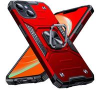 Anqrp Heavy Duty Case for iPhone 13/14 Case with Enhanced Ring Holder Grip Stand, Military Grade Shockproof Rugged Drop Protective Silicone Hard iPhone 13/14 Phone Case Cover, Red