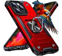 Anqrp Heavy Duty Case for iPhone 13 Pro Case with Enhanced Ring Holder Grip Stand, Military Grade Shockproof Rugged Drop Protective Silicone Hard iPhone 13 Pro Phone Case Cover, Red