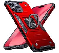 Anqrp Heavy Duty Case for iPhone 16 Pro Case with Enhanced Ring Holder Grip Stand, Military Grade Shockproof Rugged Drop Protective Silicone Hard iPhone 16 Pro Phone Case Cover, Red