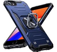 Anqrp Heavy Duty Case for iPhone 6/7/8/SE/SE2 Case with Enhanced Ring Holder Grip Stand, Military Grade Shockproof Rugged Drop Protective Silicone Hard iPhone SE Phone Case Cover, Blue