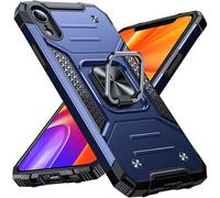 Anqrp Heavy Duty Case for iPhone XR Case with Enhanced Ring Holder Grip Stand, Military Grade Shockproof Rugged Drop Protective Silicone Hard iPhone XR Phone Case Cover, Blue