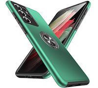 Anqrp Hidden Ring Serie Galaxy S21 Ultra 5G Case, [Embedded Kickstand][Military Shockproof] Rotate Magnetic Ring Stand Heavy Duty Multi-Layer Protective Cover for Samsung Galaxy S21 Ultra, Dark Green