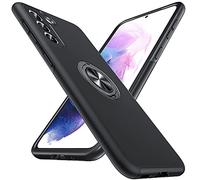 Anqrp Hidden Series Case for Galaxy S21 5G, [Embedded Kickstand][Military Shockproof] Rotate Magnetic Ring Stand Heavy Duty Multi-Layer Protective Cover for Samsung Galaxy S21 6.2", Black