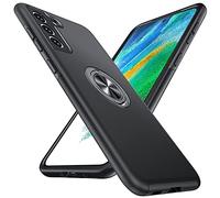 Anqrp Hidden Series Case for Galaxy S21 FE 5G, [Embedded Kickstand][Military Shockproof] Rotate Magnetic Ring Stand Heavy Duty Multi-Layer Protective Cover for Samsung Galaxy S21 FE, Black