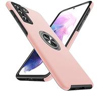Anqrp Hidden Series Case for Galaxy S21 Plus 5G, [Embedded Kickstand][Military Shockproof] Rotate Magnetic Ring Stand Heavy Duty Multi-Layer Protective Cover for Samsung Galaxy S21+ Plus 6.7", Pink
