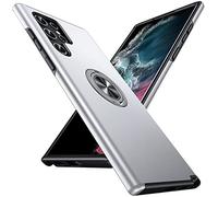 Anqrp Hidden Series Galaxy S22 Ultra 5G Case, Military Shockproof Swivel Kickstand Built-in Magnetic Multi-layer Protection Rugged Case for Samsung Galaxy S22 Ultra, Silver