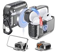 Anqrp MagArmor Auto-Open for AirPods Pro 3rd Gen Case with Built-in Magnets, [One-Press Auto-Open] [Compatible with Mag-Safe Charging], Full-Body MIL-Grade Protective with Air-AL Carabiner Gray