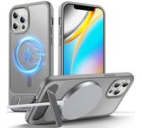 Anqrp Magnetic Case for iPhone 12/12 Pro, Innovative Invisible Stand, [Compatible with Mag-Safe], Military Drop Shockproof Translucent Matte Phone Case Cover for iPhone 12/12 Pro 6.1" Gray