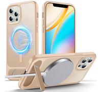 Anqrp Magnetic Case for iPhone 12/12 Pro, Innovative Invisible Stand, [Compatible with Mag-Safe], Military Drop Shockproof Translucent Matte Phone Case Cover for iPhone 12/12 Pro 6.1" Khaki