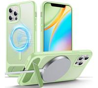 Anqrp Magnetic Case for iPhone 12/12 Pro, Innovative Invisible Stand, [Compatible with Mag-Safe], Military Drop Shockproof Translucent Matte Phone Case Cover for iPhone 12/12 Pro 6.1" Tea Green