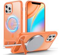 Anqrp Magnetic Case for iPhone 12/12 Pro, Innovative Invisible Stand, [Compatible with Mag-Safe], Military Drop Shockproof Translucent Matte Phone Case Cover for iPhone 12/12 Pro 6.1" Orange