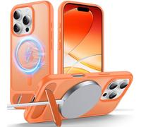 Anqrp Magnetic Case for iPhone 16 Pro, Innovative Invisible Stand, [Compatible with Mag-Safe], Military Drop Shockproof Translucent Matte Phone Case Cover for iPhone 16 Pro 6.3" Orange