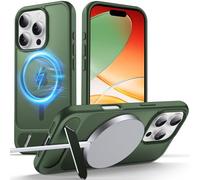 Anqrp Magnetic Case for iPhone 16 Pro, Innovative Invisible Stand, [Compatible with Mag-Safe], Military Drop Shockproof Translucent Matte Phone Case Cover for iPhone 16 Pro 6.3" Green