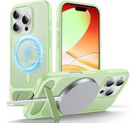 Anqrp Magnetic Case for iPhone 16 Pro, Innovative Invisible Stand, [Compatible with Mag-Safe], Military Drop Shockproof Translucent Matte Phone Case Cover for iPhone 16 Pro 6.3" Tea Green