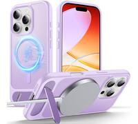 Anqrp Magnetic Case for iPhone 16 Pro, Innovative Invisible Stand, [Compatible with Mag-Safe], Military Drop Shockproof Translucent Matte Phone Case Cover for iPhone 16 Pro 6.3" Purple