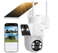 ANRAN 2-in-1 Dual-Lens Solar Security Camera, 3MP 2K CCTV Camera Wireless Wi-Fi Outdoor for House Security with Night Vision, PIR Motion Detection, Two-Way Audio, IP66 Waterproof