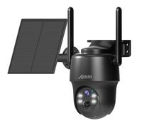 ANRAN 3/4G LTE 2K Security Camera Wireless Outdoor (SIM Card Included), No WiFi Needed PTZ Solar Camera, Battery Operated, Color Night Vision, PIR Human Detection, 2 Way Talk, G1 Black