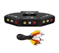ANRANK RS4010AK 4-Way Audio Video AV RCA Switch Game Selector Box Splitter Black