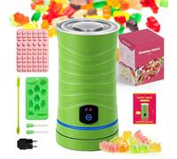 Anrede Gummy Candy Maker Machine, Easy to Use Oil Infused Candies Making Kit, Including 2 Silicone Molds, 2 Dropper, 1 Mixing Stick, Family DIY Edible Flavoured Gummies Jelly Pudding