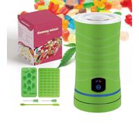 Anrede Gummy Candy Maker Machine, Easy to Use Oil Infused Candies Making Kit, Including 2 Silicone Molds, 2 Dropper, 1 Mixing Stick, Homemade DIY Edible Flavoured Gummies Jelly Pudding, Green