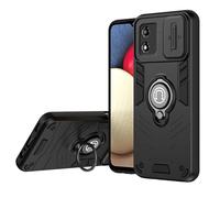 Anreixx Case Compatible with Motorola Moto E13, Armor Phone Case with Sliding Camera Cover and Rotatable Kickstand, Car Mount Compatible Black