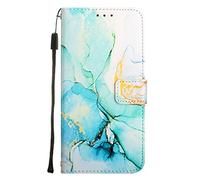 Anreixx Wallet Case Compatible with Nokia C2 2nd Edition, Marble Design PU Leather Case with ID & Credit Cards Slots Holder, Kickstand and Lanyard