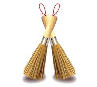 Anried 2 Pack Cleaning Whisk Traditional Natural Bamboo Wok Brushes Dishwashing Kitchen Tools Traditional Natural Bamboo Cleaning Brushes
