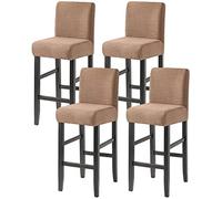 ANRIO Retro Bar Chair Stool Covers For Pub Counter 1/2/4/6 Pack Soft Elastic Height Barstool Chair Slipcover Universal Size For Dining Room, Living Room, Kitchen, Office (Color : Khaki, Size : 4 pcs)