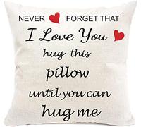 Anrkets Two Sided Printing Lover Pillow Cover I Love You Valentine's Day Birthday Gift Cotton Linen Square Throw Waist Pillow Case Decorative Cushion Cover Pillowcase Sofa 18"x 18"
