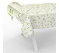 ANRO Oilcloth Tablecloth, Washable, Oilcloth, Garden Tablecloth, Outdoor, Indoor, 100 x 140 cm, Cut Edge, Bambuk