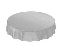Anro, oilcloth, wax tablecloth, linen look, Wax Cloth PVC, grey, Rund 140cm