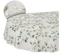 ANRO Tablecloth 180 x 140 cm Cotton Polyester Washable Easy Care Round Oval Oval Botanical Tablecloth Rectangular 180 x 140 cm Cut Edge