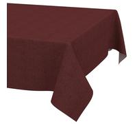 ANRO Washable Tablecloth Bordeaux Linen Look Rectangular 180 x 140 cm - Garden Tablecloth Indoor Outdoor Water-Repellent Dirt-Repellent Easy Care Cut Edge